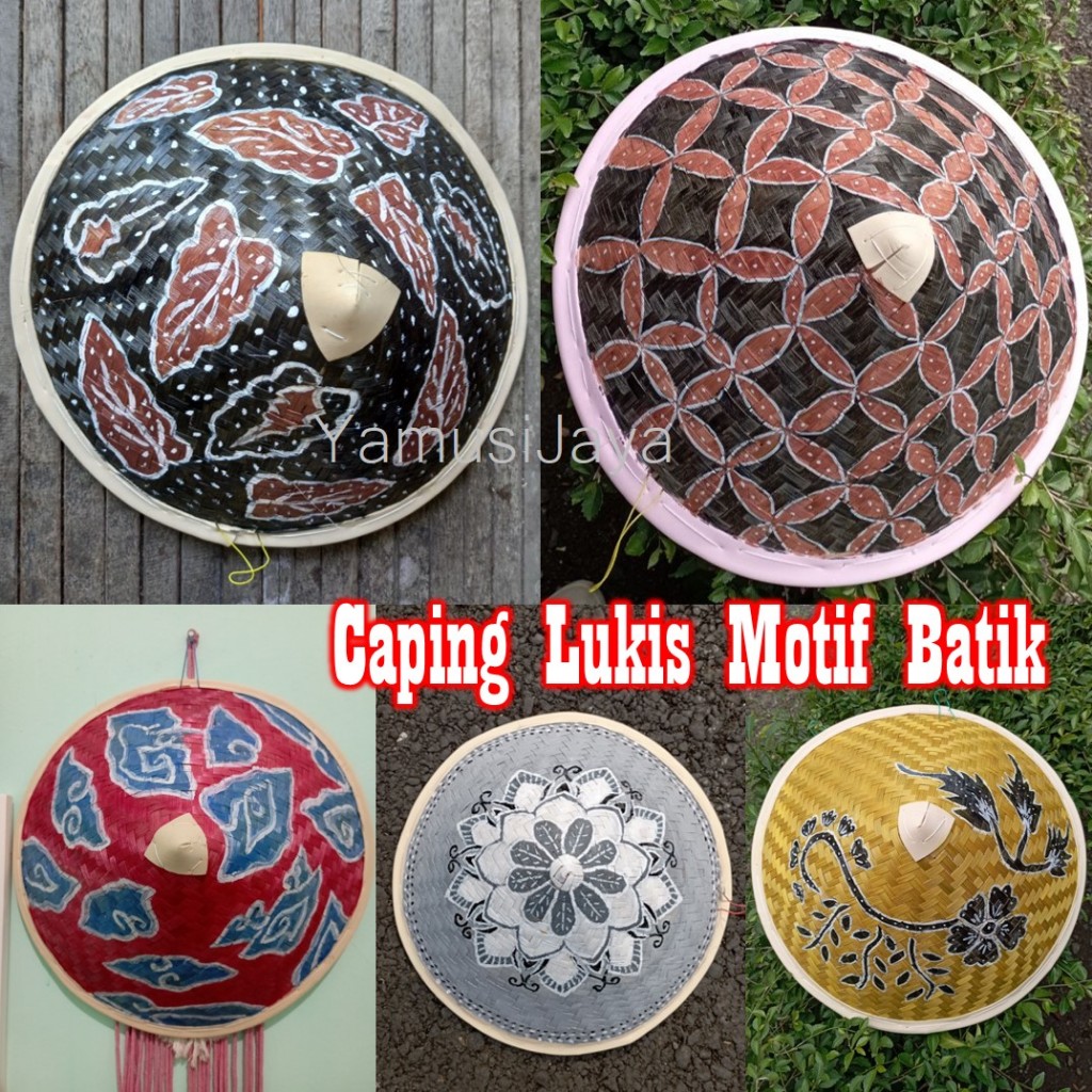 Caping Lukis Motif Batik l Topi Petani Anak dan Dewasa