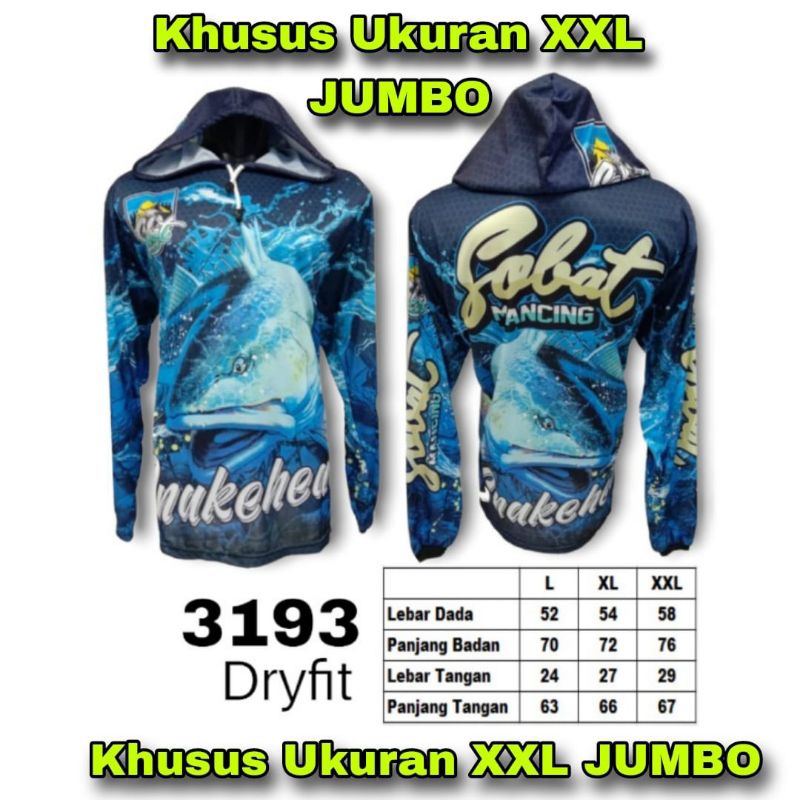 Baju Jersey Mancing XXL JUMBO Kaos Jersey Mancing Ukuran JUMBO