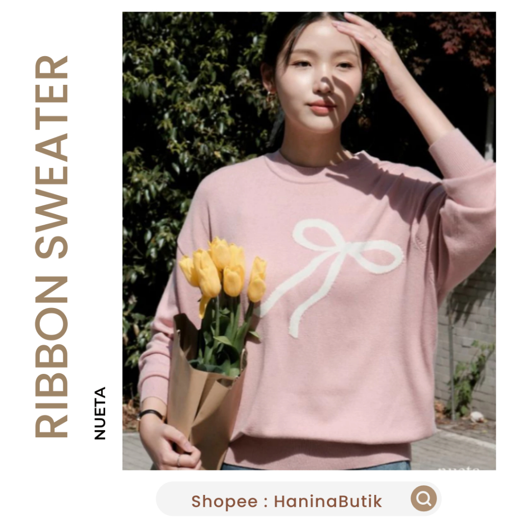 RIBBON SWEATER BLOOM by NUETA | SWEATER WANITA KNIT RIBBON SERIES