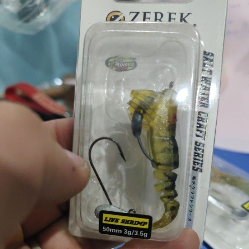 umpan udang lure zerek live shrimp 50 mm 3.5 gram