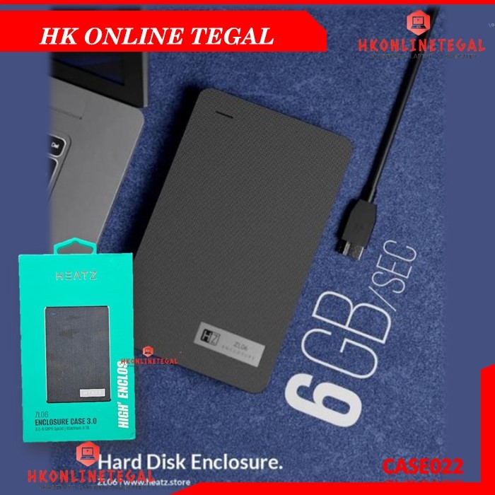 Casing Hdd/Ssd High Enclosure Heatz HZ ZL06 Case hard drive external disk case3.0 - Hitam