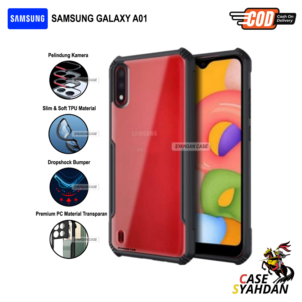 Case Samsung A01 A01 Core Softcase Armor Transparan Pelindung Belakang Full Cover
