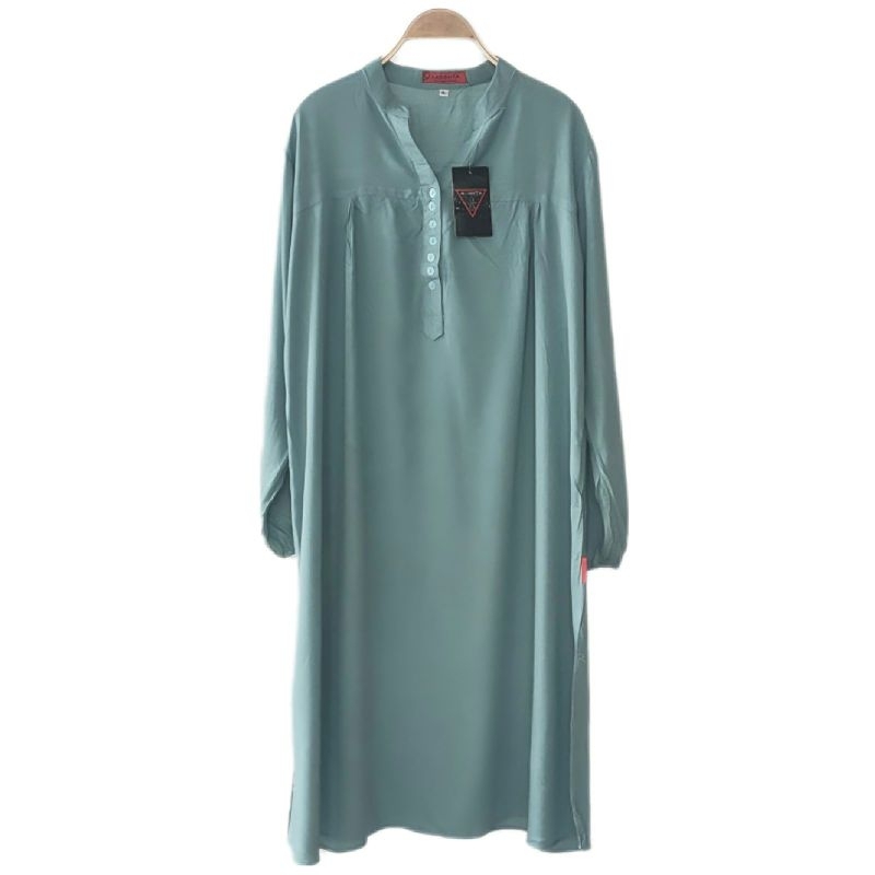 TUNIK KATUN RAYON POLOS JUMBO WARNA HIJAU WARDAH