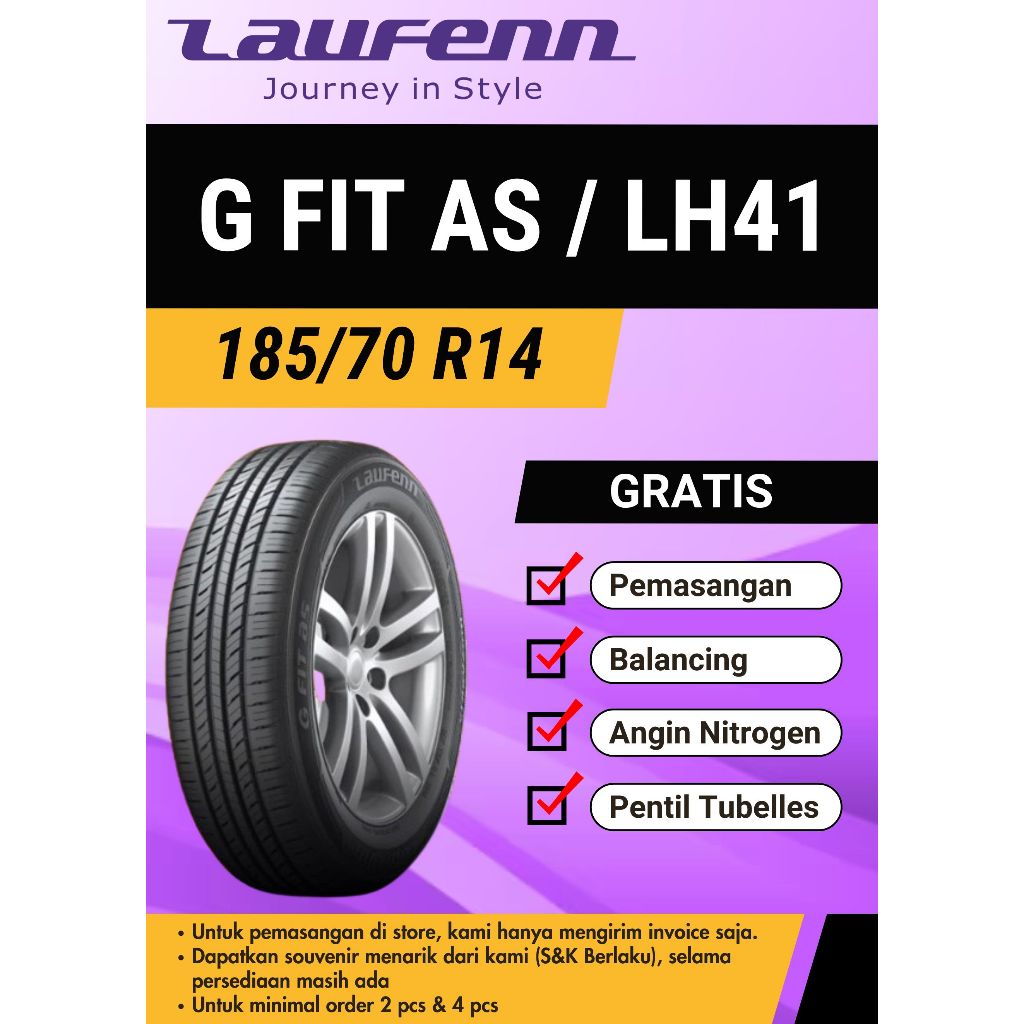 Ban mobil Laufenn 185/70R14 G FIT AS+ TUBELLES, 185 70 14, 185-70-14, 185/70-14, 1857014