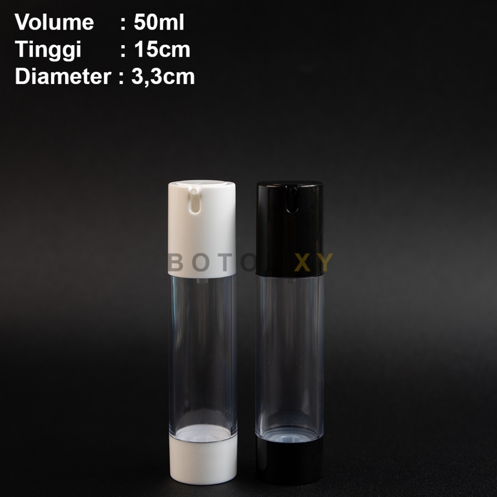 Botol Airless Pump 50ml - Lotion Cream Serum Skincare Mini - AHP