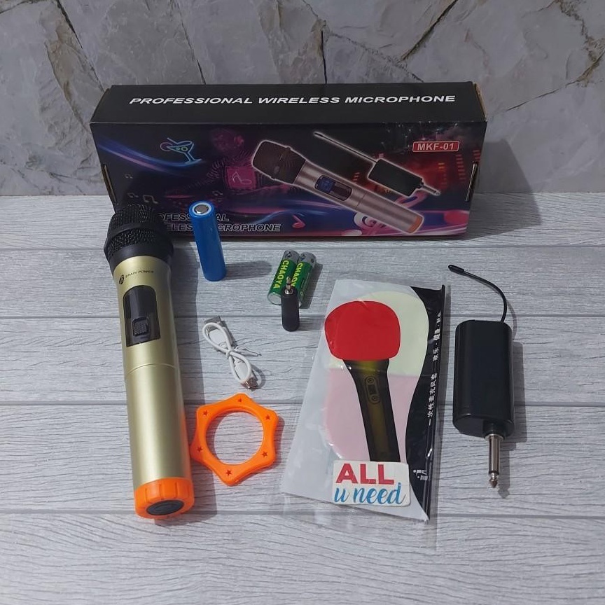 Bagus Dipakai Profesional Microphone Wearless Brain Power MKF 1 Mic Tanpa Kabel