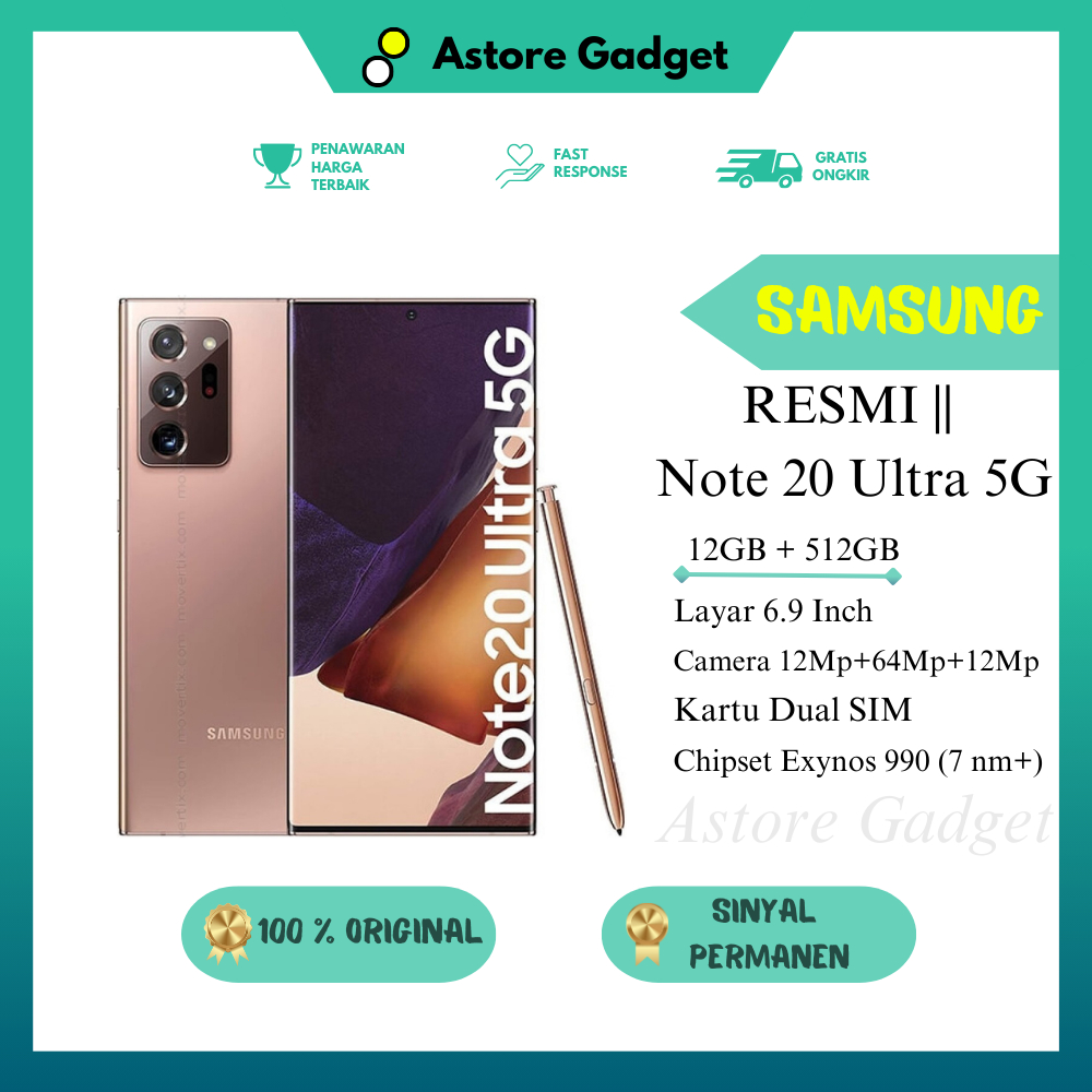 SAMSUNG NOTE 20 ULTRA 5G 512GB - RAM 12GB - ORIGINAL - Bekas - Fullset