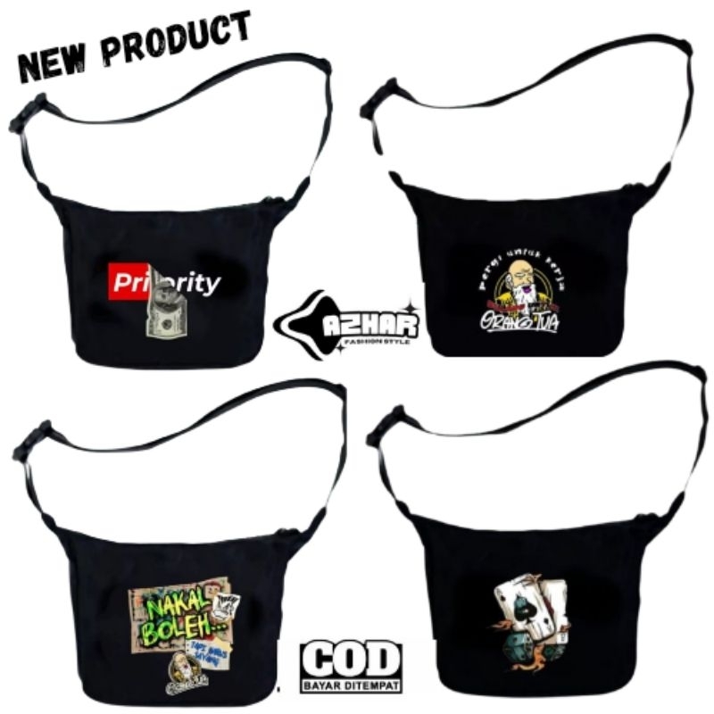 COD Tas selempang pria murah Sling bag cowok distro anti air waterproof Original Sling Bag Wanita Ba
