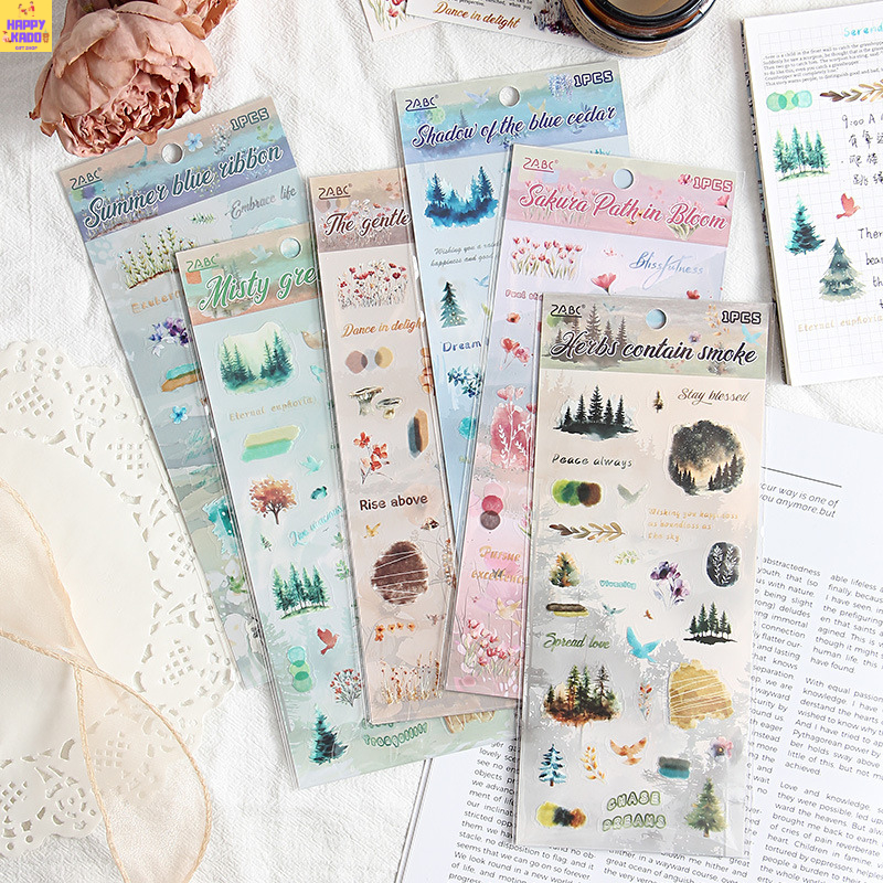 

Mother Nature Series Sticker Theme isi 1 lembar stiker cantik stiker dekorasi alam pohon bunga