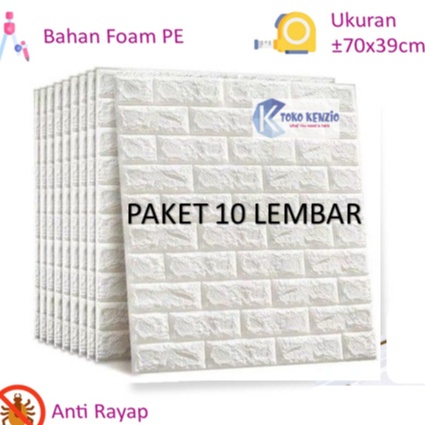 KESEMPATAN EMAS TERMURAH  PAKET 1 LEMBAR  Wallpaper 3D Foam Batu Bata  Sticker Dinding Timbul