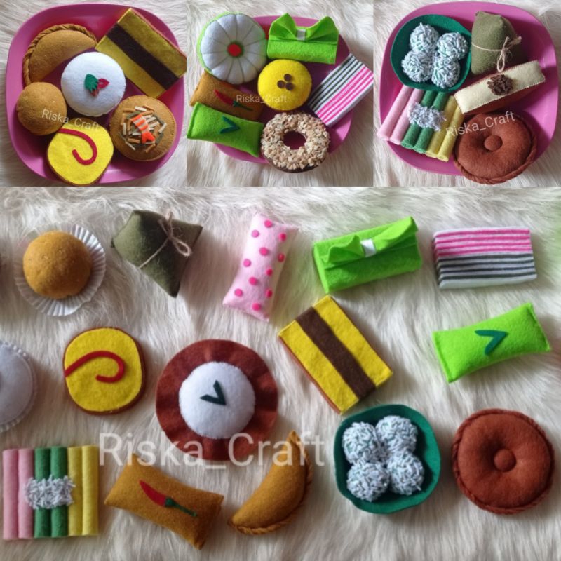 Mainan edukasi anak jajanan pasar tradisional flanel