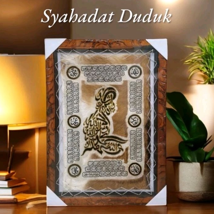kaligrafi besar (50cmx70cm) syahadat duduk