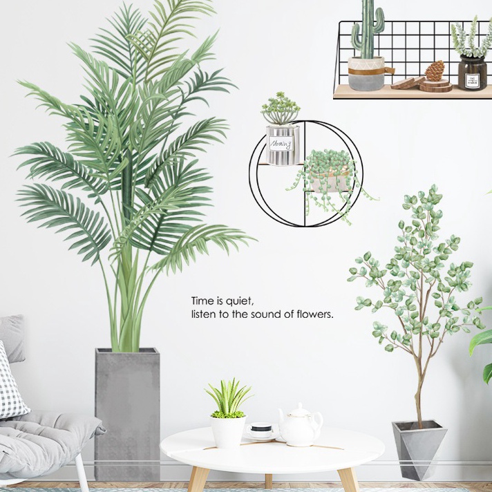 CASHBACK LANGSUNG Reliza Wall Sticker Pohon Hijau Green Tree Garden Pot Cactus Wallsticker Stiker Di