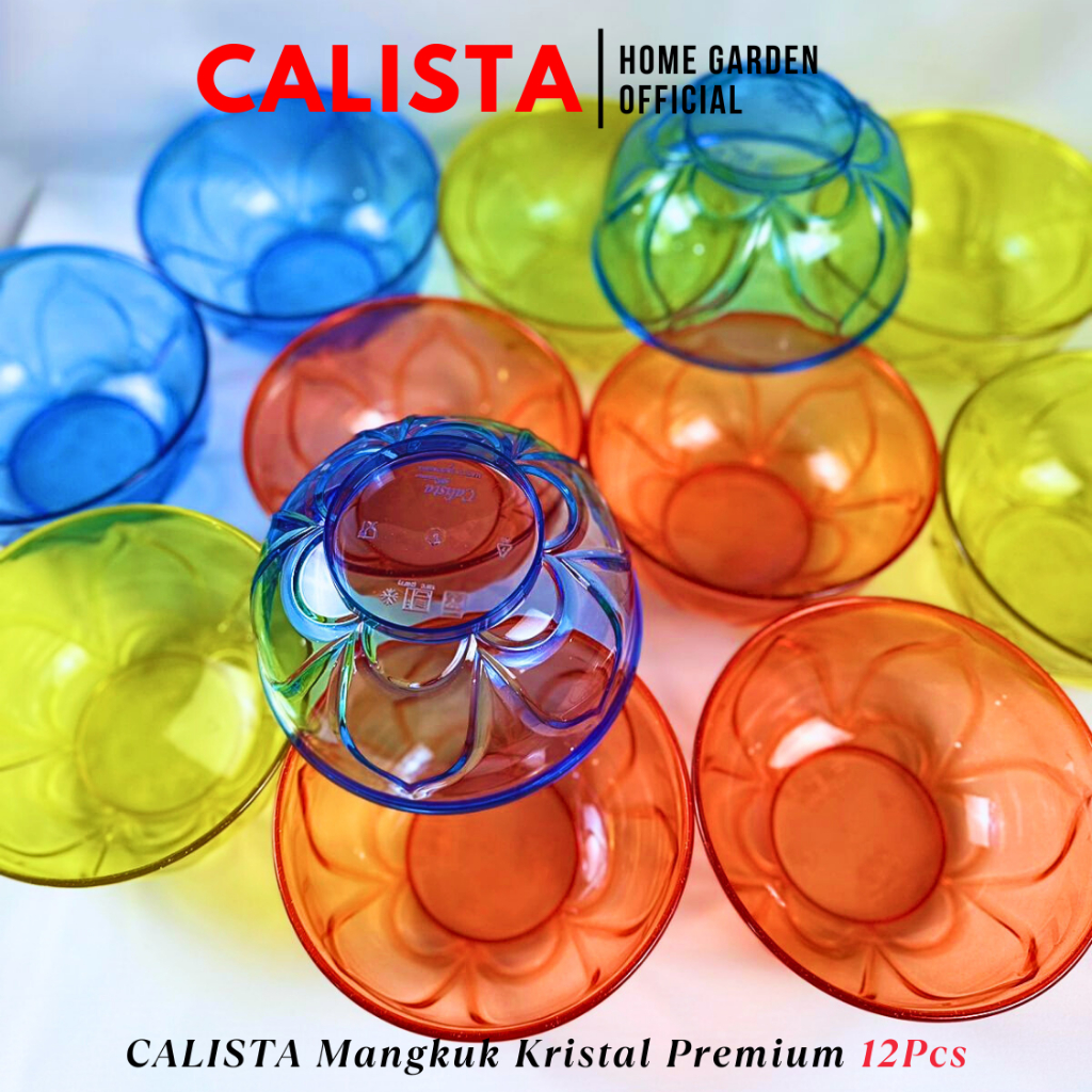 [ CALISTA ] MANGKOK PLASTIK LUSINAN CALISTA CRISTAL PREMIUM 12PCS MANGKOK PLASTIK MIE BAKSO SEBLAK