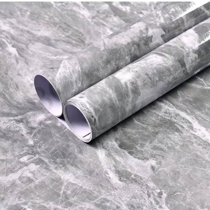 BAYAR DI TEMPAT || COD|| Wallpaper sticker Dinding Marmer Granit Putih Abu Pasit Biru Muda Marble