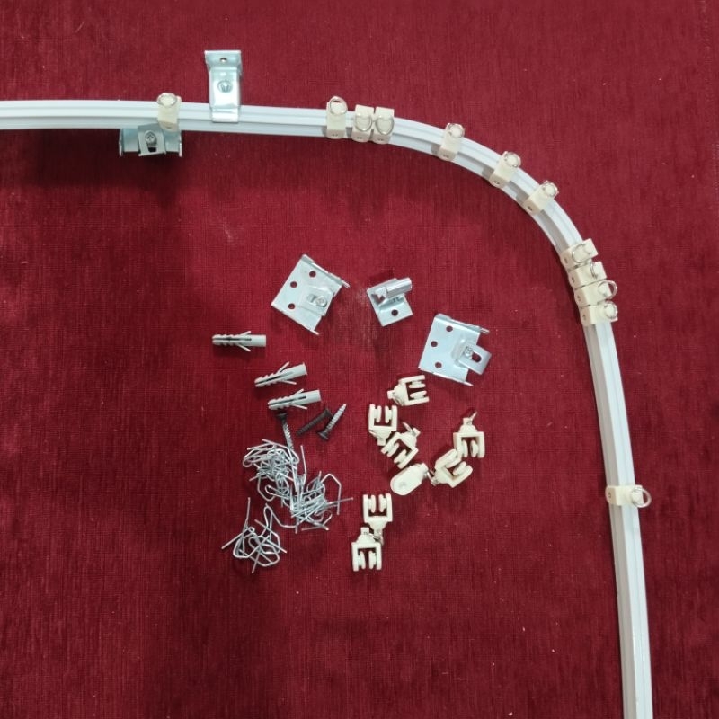 Rel Gorden Lengkung Rollet Gorden Siku Fleksibel Batang Hordeng Elastis super