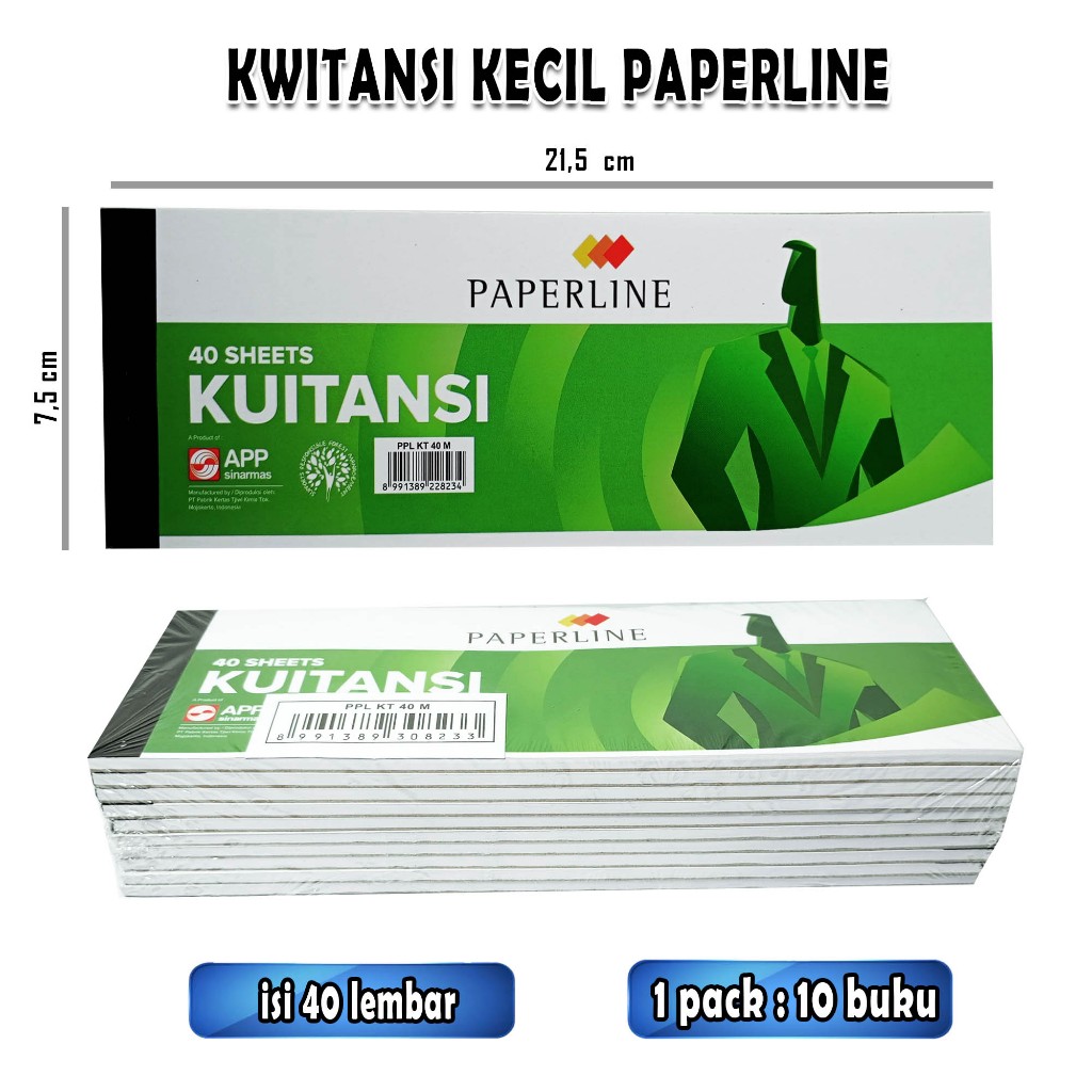 

kwitansi paperline / ukurun kecil / ukuran sedang