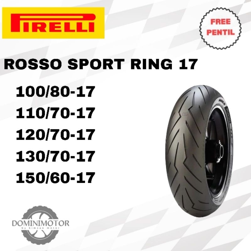 PIRELLI Diablo Rosso Sport Ring 17 100/80-17 110/70-17 120/70-17 Ban Tubeless Ban Motor Ring 17  Ban