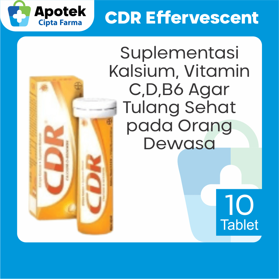 CDR Effervescent CD R 10 Tablet Vitamin CDR Suplemen Kalsium Vitamin Tulang CDR Kalsium Ibu Hamil da