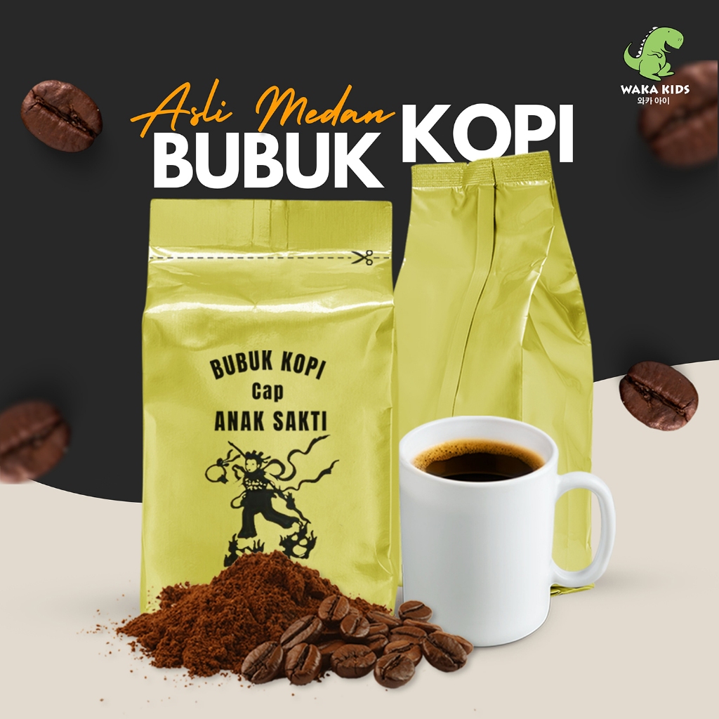 

Wakakids Kopi Bubuk Arabika Asli Medan Cap Anak Sakti Lokal Arabica Coffee 500 gram Venhr