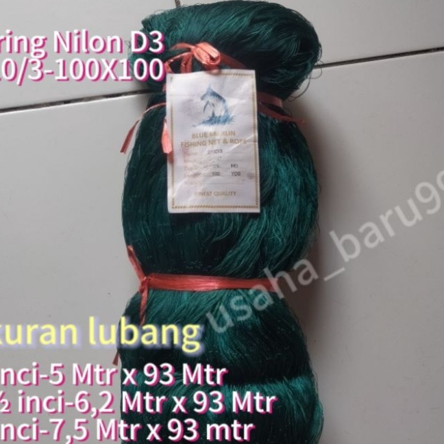 HJ6 Jaring Ikan Jaring Nilon D3  2inch 1 MD x 1 yd