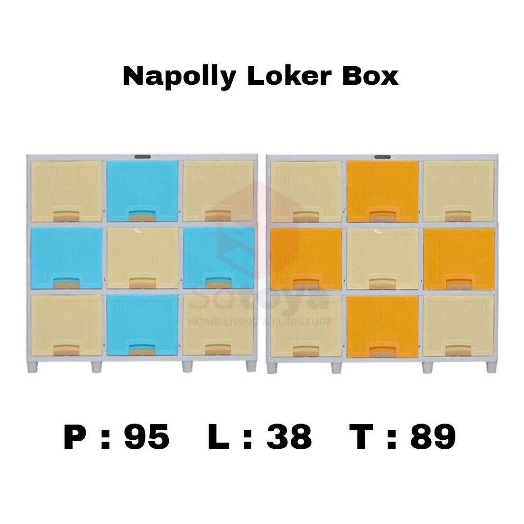 Lemari pakaian plastik Napolly minimalis 3 Susun 9 Pintu bisa untuk Buffet Tempat TV | COD Diskon