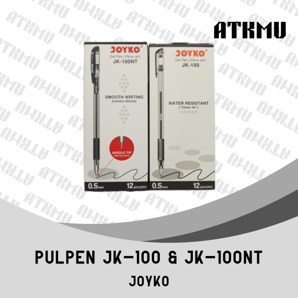 

Pulpen Gel JOYKO JK-100 dan JK-100NT 0.5mm 1 Pak isi 12