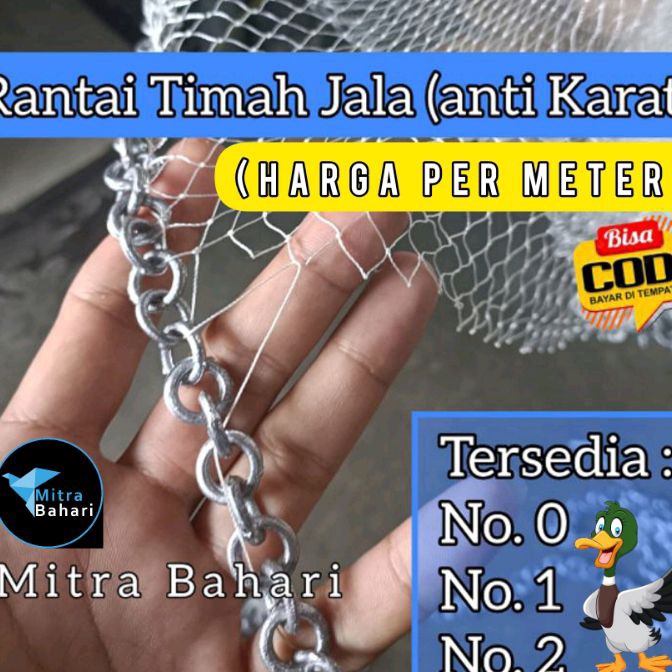 Bonuskan RANTAI TIMAH METERAN  RANTAI JALA  RANTAI TIMAH  RANTAI PEMBERAT JALA IKAN  BATU TIMAH  RAN