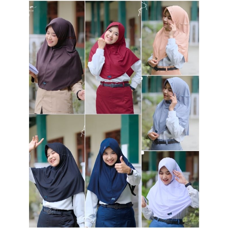 bergo kania azamka serut/bergo azamka instan/hijab instan sekolah/kerudung sekolah