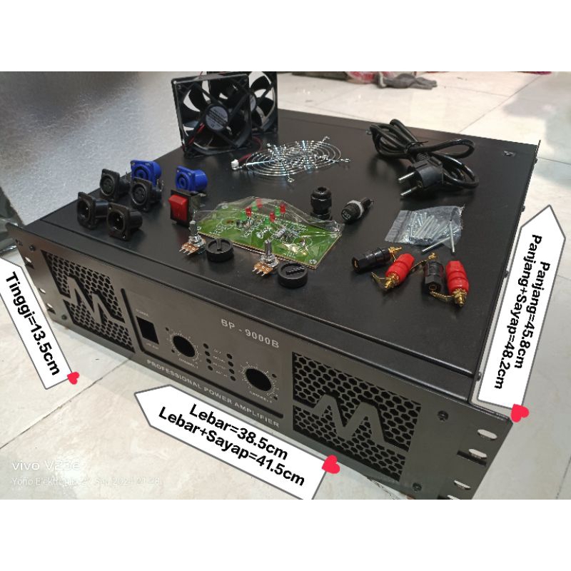 BOX POWER AMPLIFIER BP-9000B TEBAL + ASESORIS BAGUS