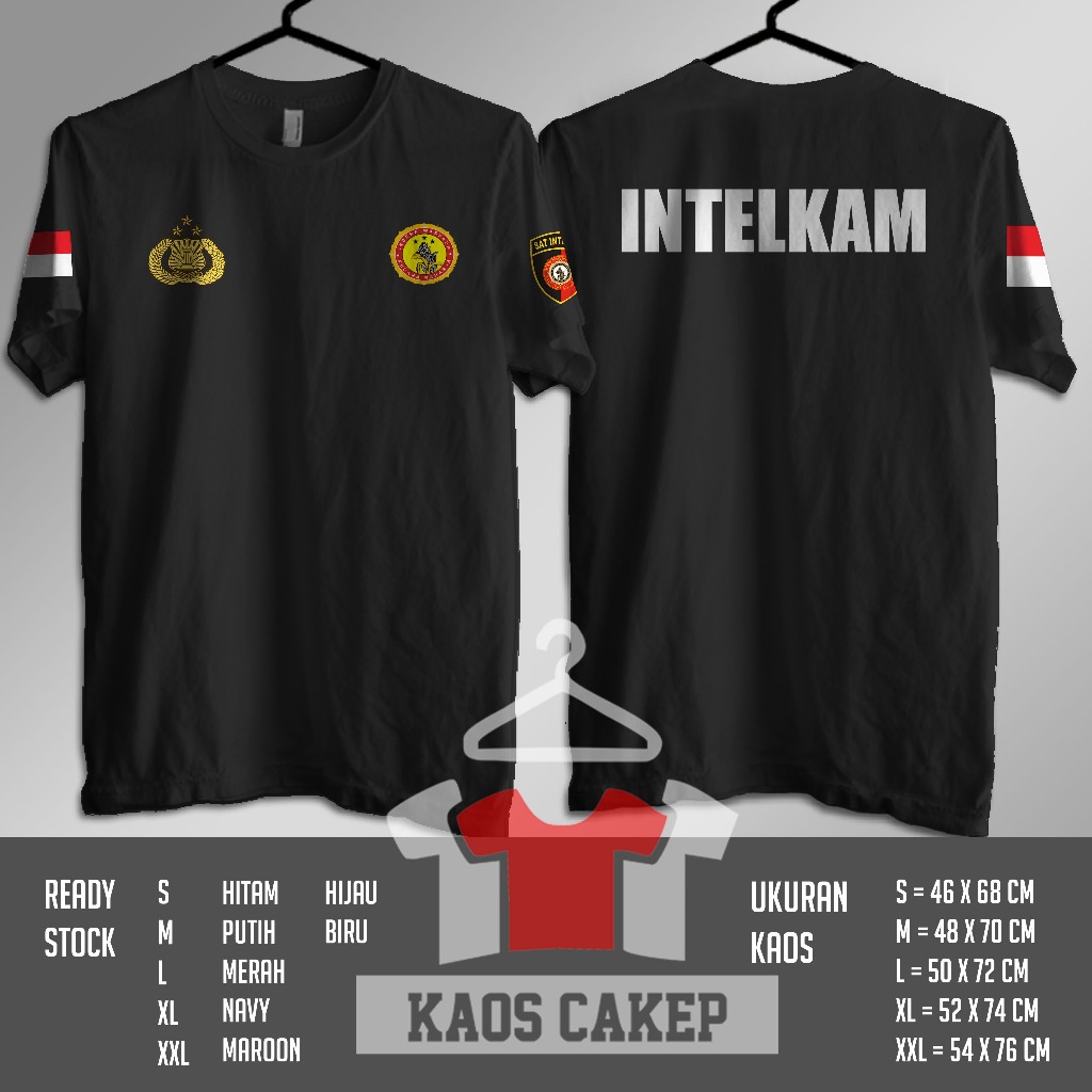 Kaos POLRI SAT INTELKAM Logo Baju Distro