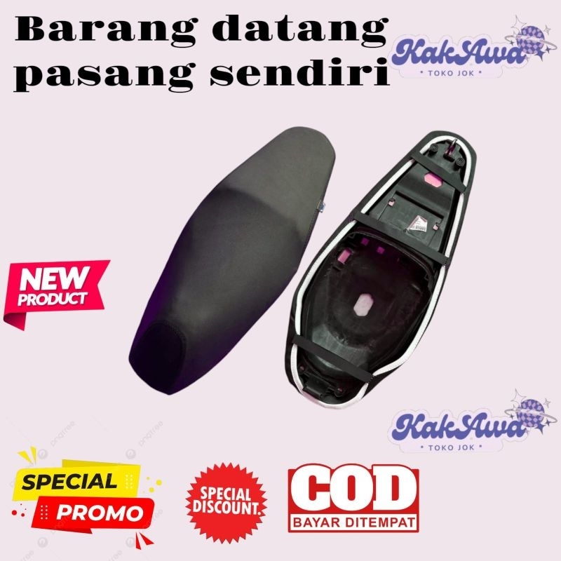 cover sarung jok motor instan model polos variasi hanya di benang#nmax#vario#beat#scoopy#suprax/110/