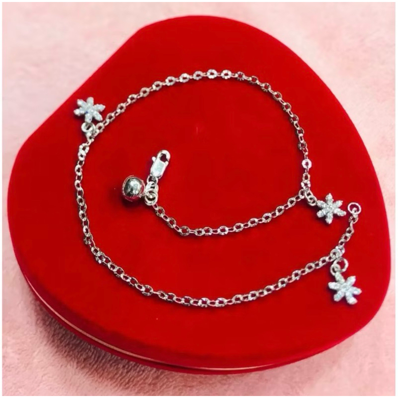 GELANG KAKI MAINAN PERMATA PERAK925 LAPIS EMAS PUTIH GK0001