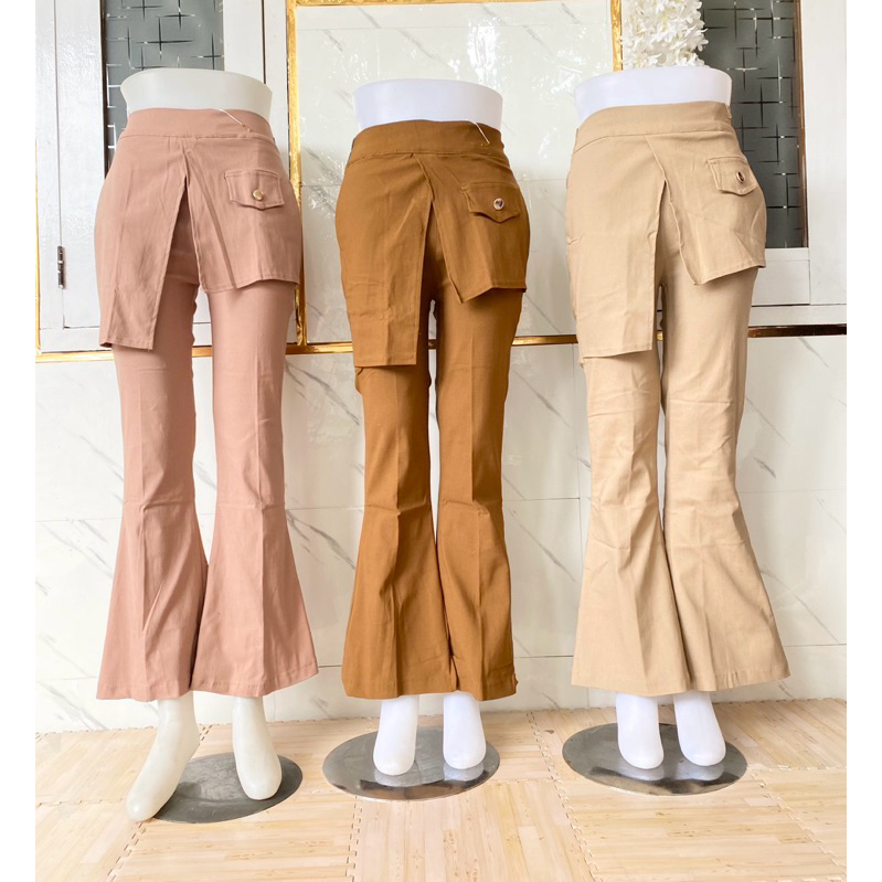 celana cutbray wanita katun twill premium