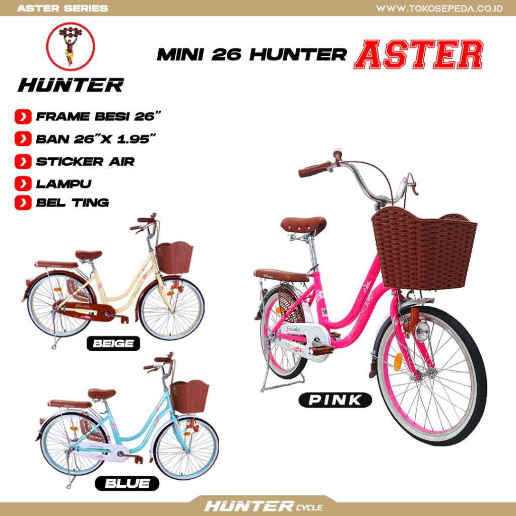 SEPEDA MINI CEWEK DEWASA 26 INCH HUNTER ASTER