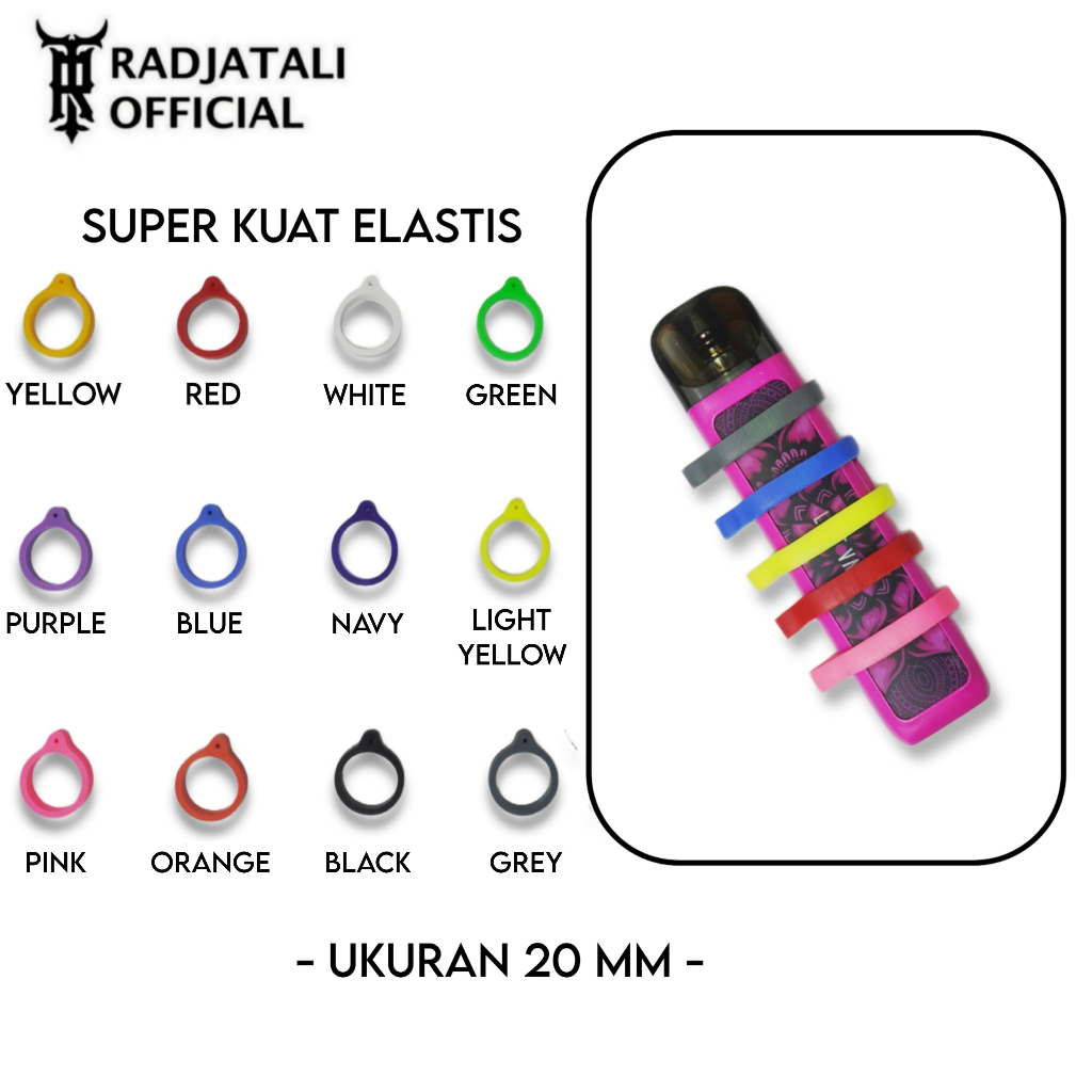 

Karet 20mm Gantungan Lanyard Universal Super Kuat Elastis Aneka Warna