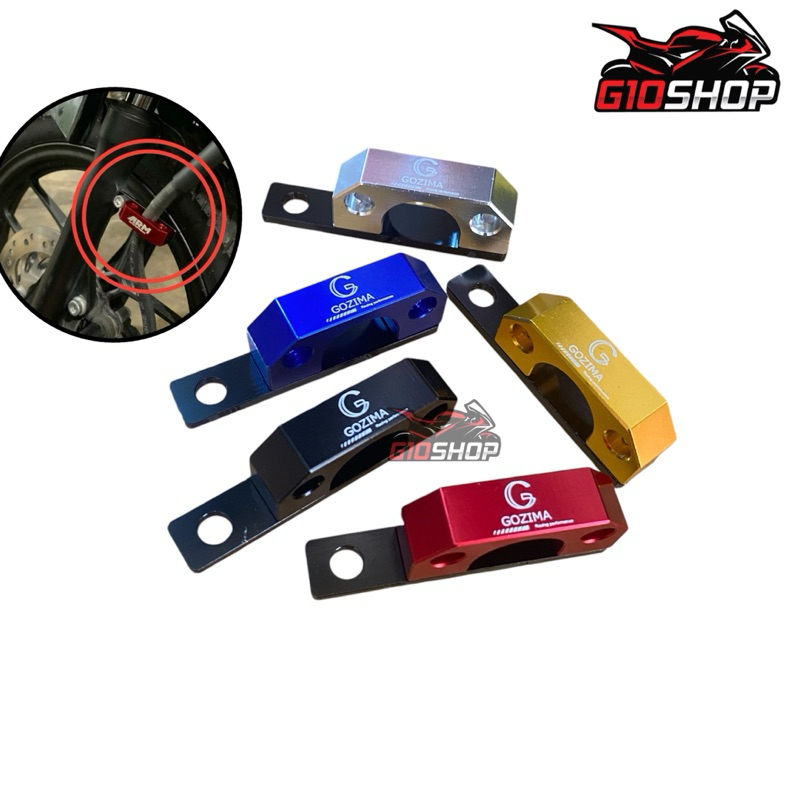 breket kleman jepitan selang kabel rem depan Variasi CNC Gozima untuk semua jenis motor Nmax Neo Tur