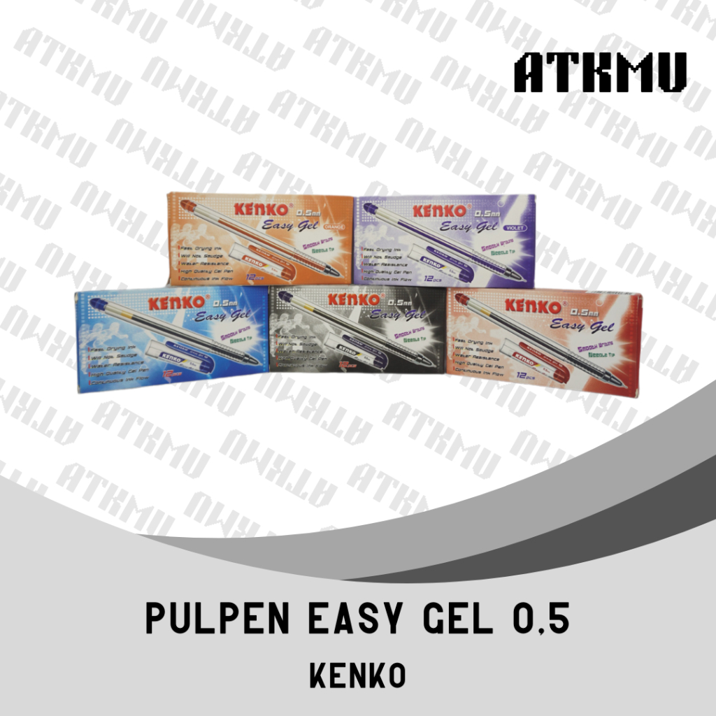 Pulpen Easy Gel 0.5mm Warna Warni Kenko