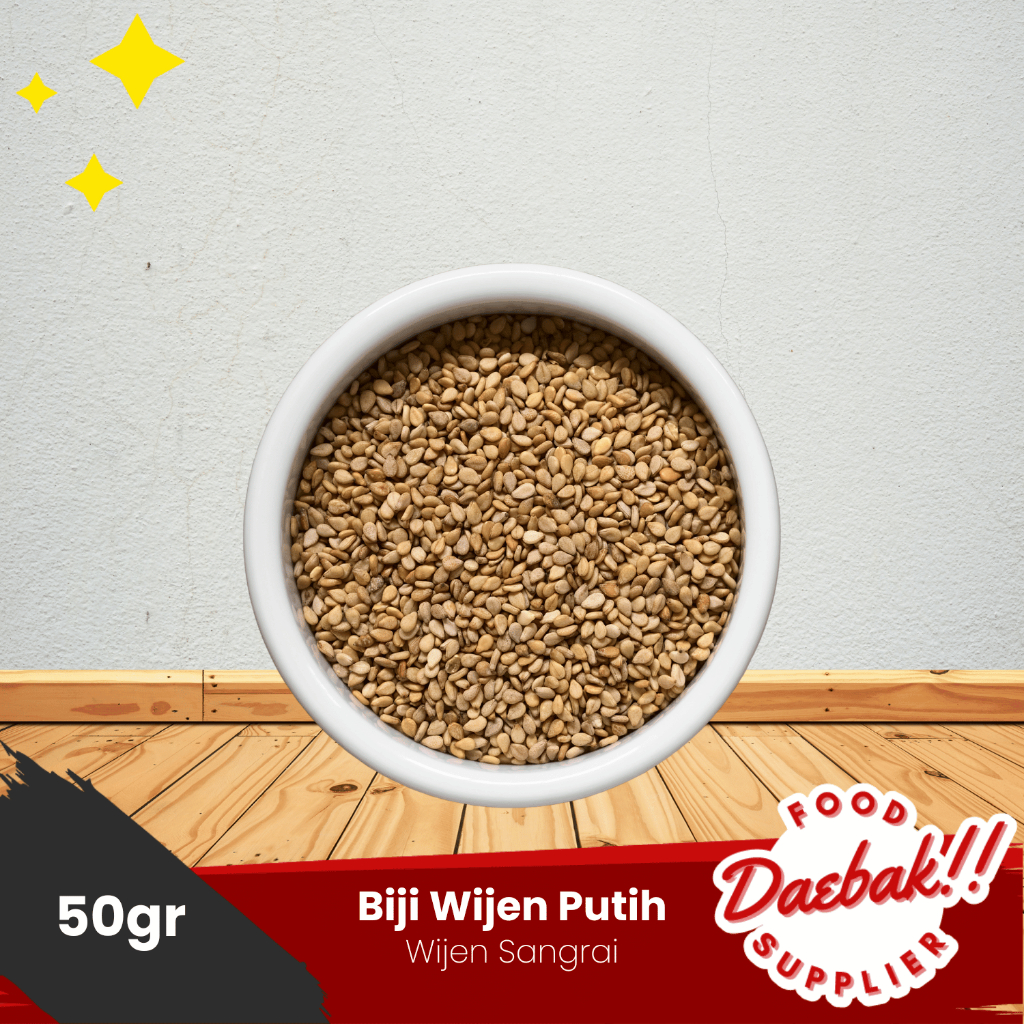 

Biji wijen putih sangrai | White roasted sesame seeds | Panggang 50gr