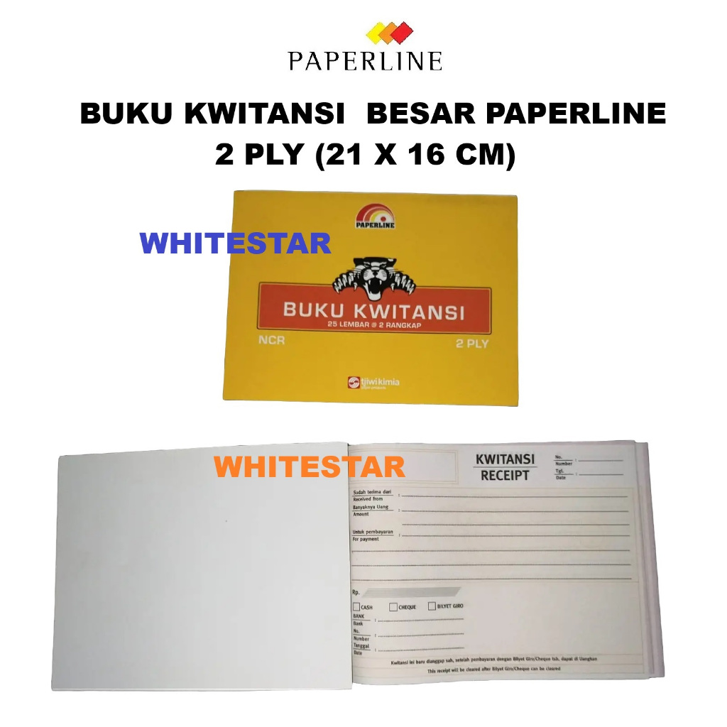 

buku kwitansi kuitansi paperline besar - 2ply [KT-B2 NCR]