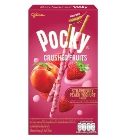 

POCKY CRUSHED FRUIT STRAWBERRY PEACH YOGURT FLAVOUR