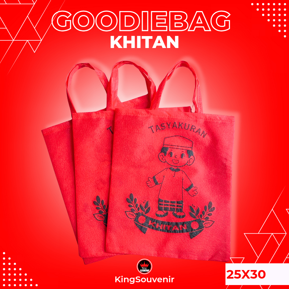 Tas Khitanan Anak Laki-Laki Goodie Bag Sablon Souvenir Murah F 25x30