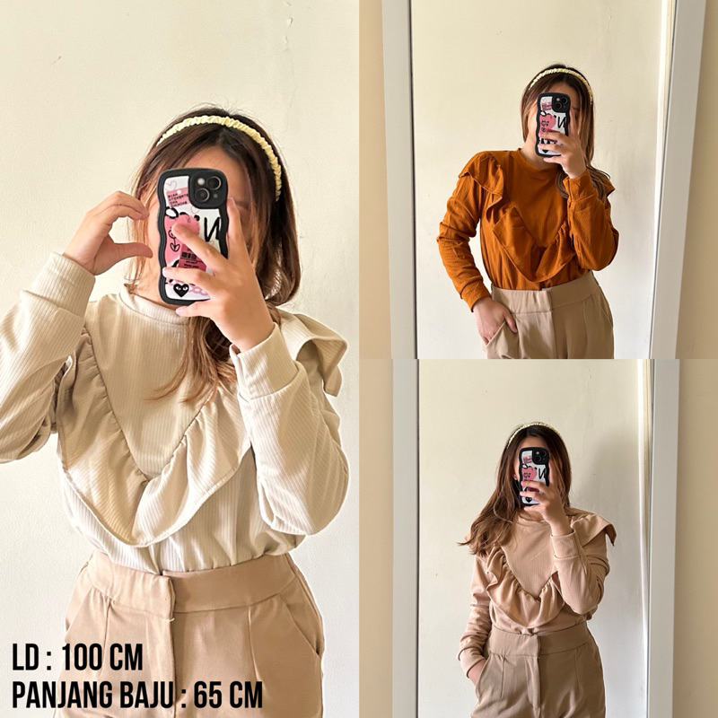 Sweatshirt Ruffle Top Gaya Korea