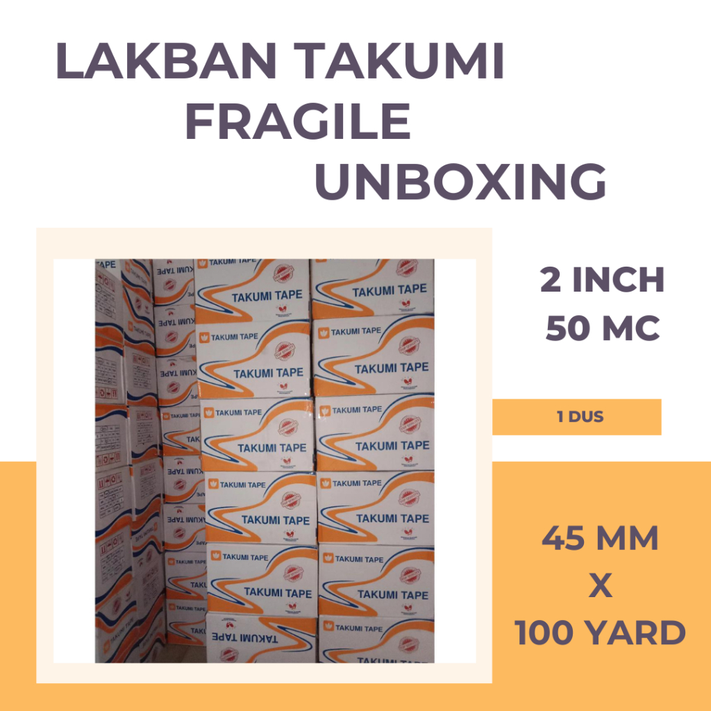 

LAKBAN FRAGILE UNBOXING MERAH PUTIH 100YARD FULL X 48MM 50MICRON 1 DUS KUALITAS LAKBAN SUPER REKAT TEBAL (DUS)