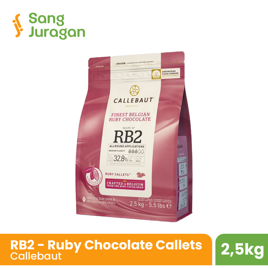 

Callebaut Ruby Chocolate Belgian Couverture 2,5 Kg / Ruby Chocolate Callets Compound / Coklat Koin Ruby