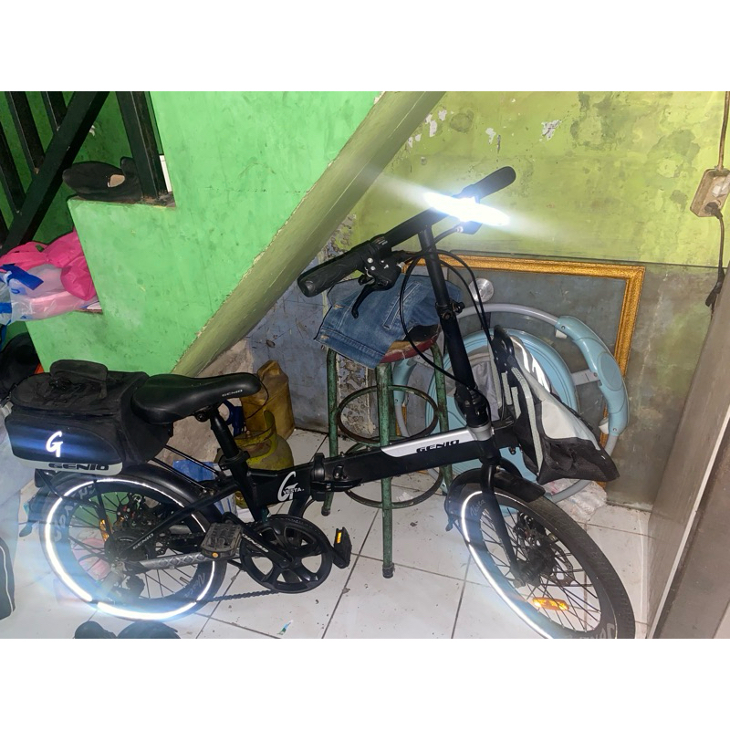 Preloved Sepeda lipat | sepeda lipat genio vesta 1.0 | SEPEDA LIPAT GENIO BLACK