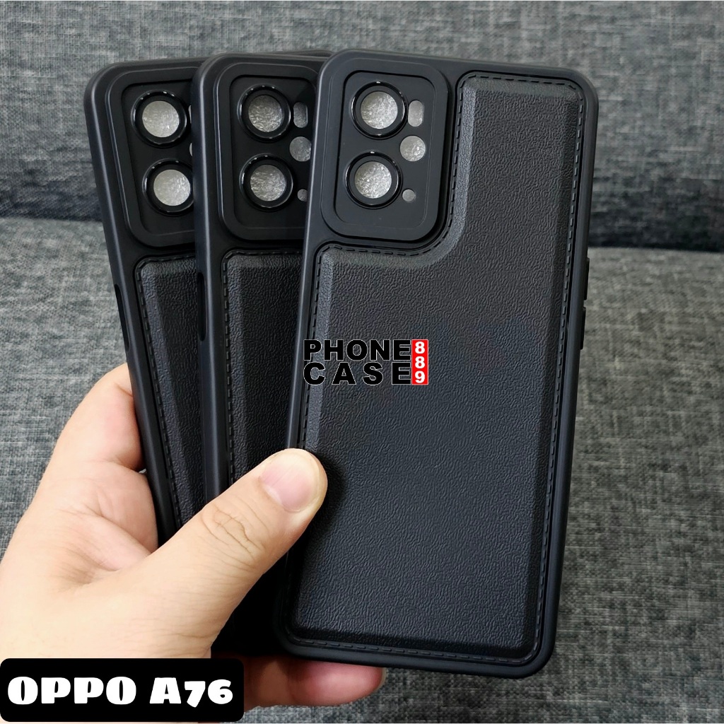 OPPO A76 CASE LEATHER PRO BLACK CASE BLACK OPPO A76