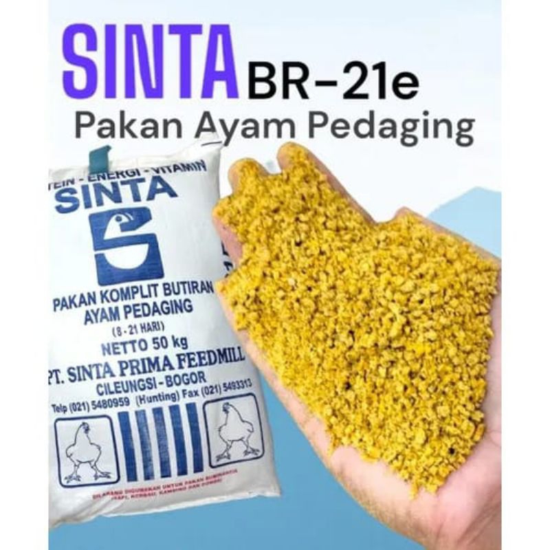 Pur Ayam Pedaging Sinta BR 21E Kemasan 1 Kg / Pakan Ayam Bebek Entok Pedaging