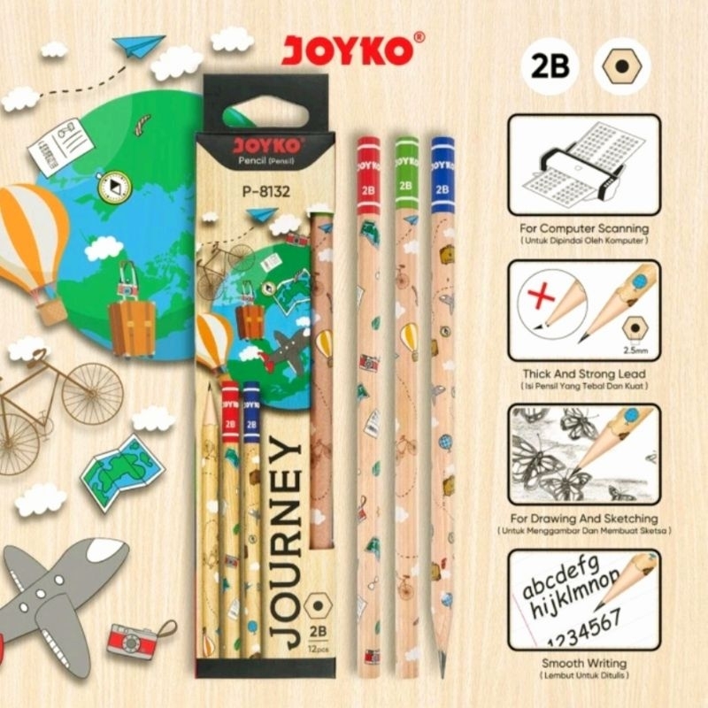 

Joyko - Pensil Joyko 2B Journey P-8132 Eceran Warna Random