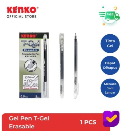 Gel Pen KE 303ER T-Gel Erasable Black KENKO